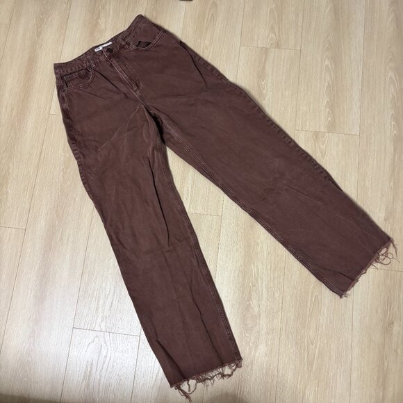Garage Street Wide Leg Jeans Walnut Brownie Brown Size 28 Pants - Picture 3 of 4